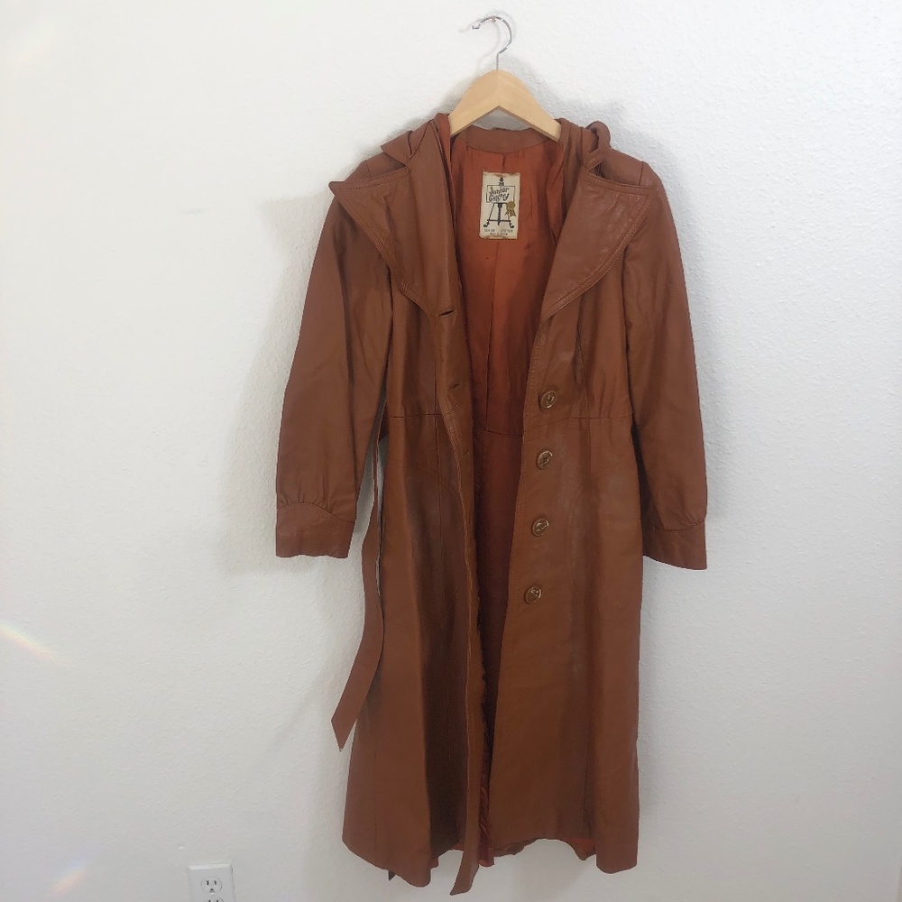 Vintage Leather Trench Coat